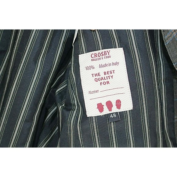 Vintage Crosby Hallen And Cobb Sport Coat Mens 48 Plaid 3 Button Suit Jacket - Picture 6 of 8
